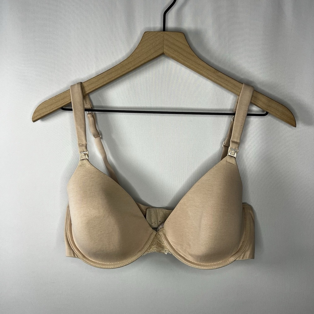 Gillian & O'Malley Nursing Women Sz 36D Nude Seamless‎ T-Shirt Bra Adjustable